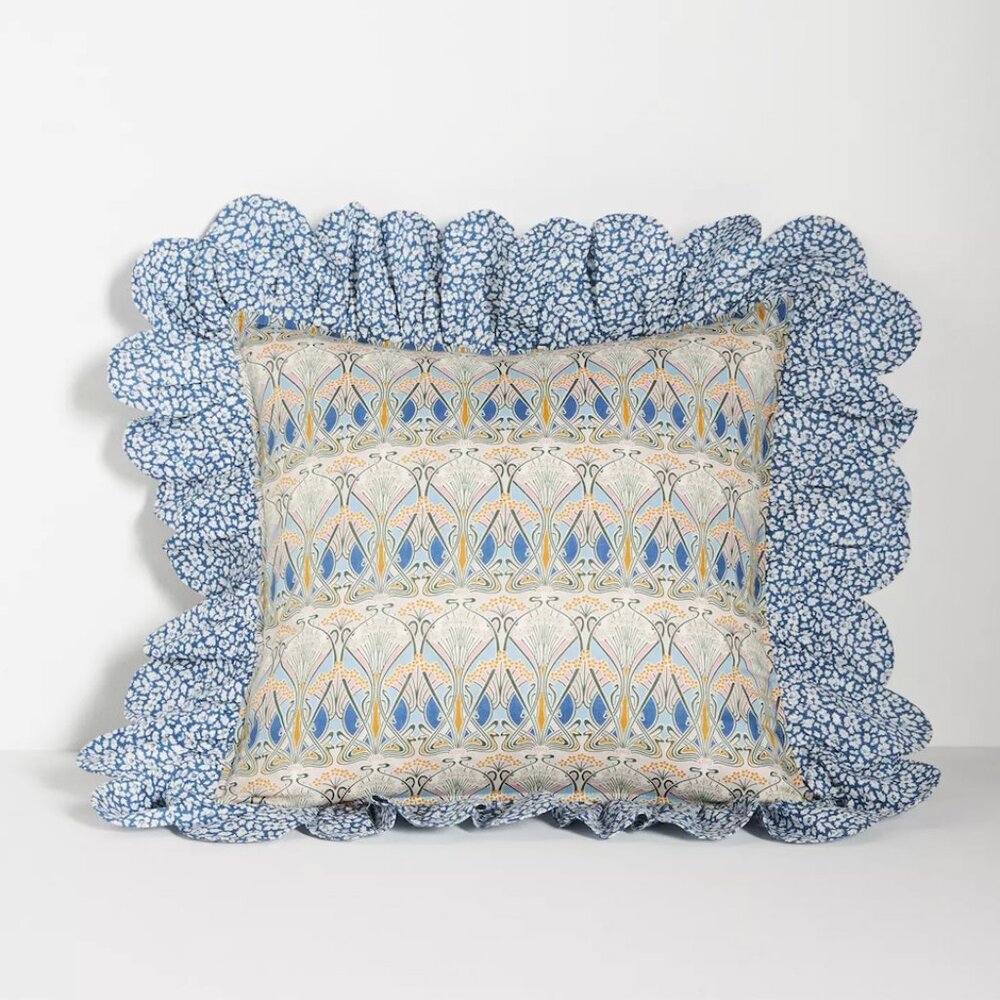 Discontinued Anthropologie x Coco & Wolf Scallop Ruffle Cushion Cover
